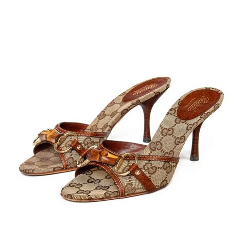 gucci bamboo horsebit monogram heels|Gucci encore horse bit loafer.